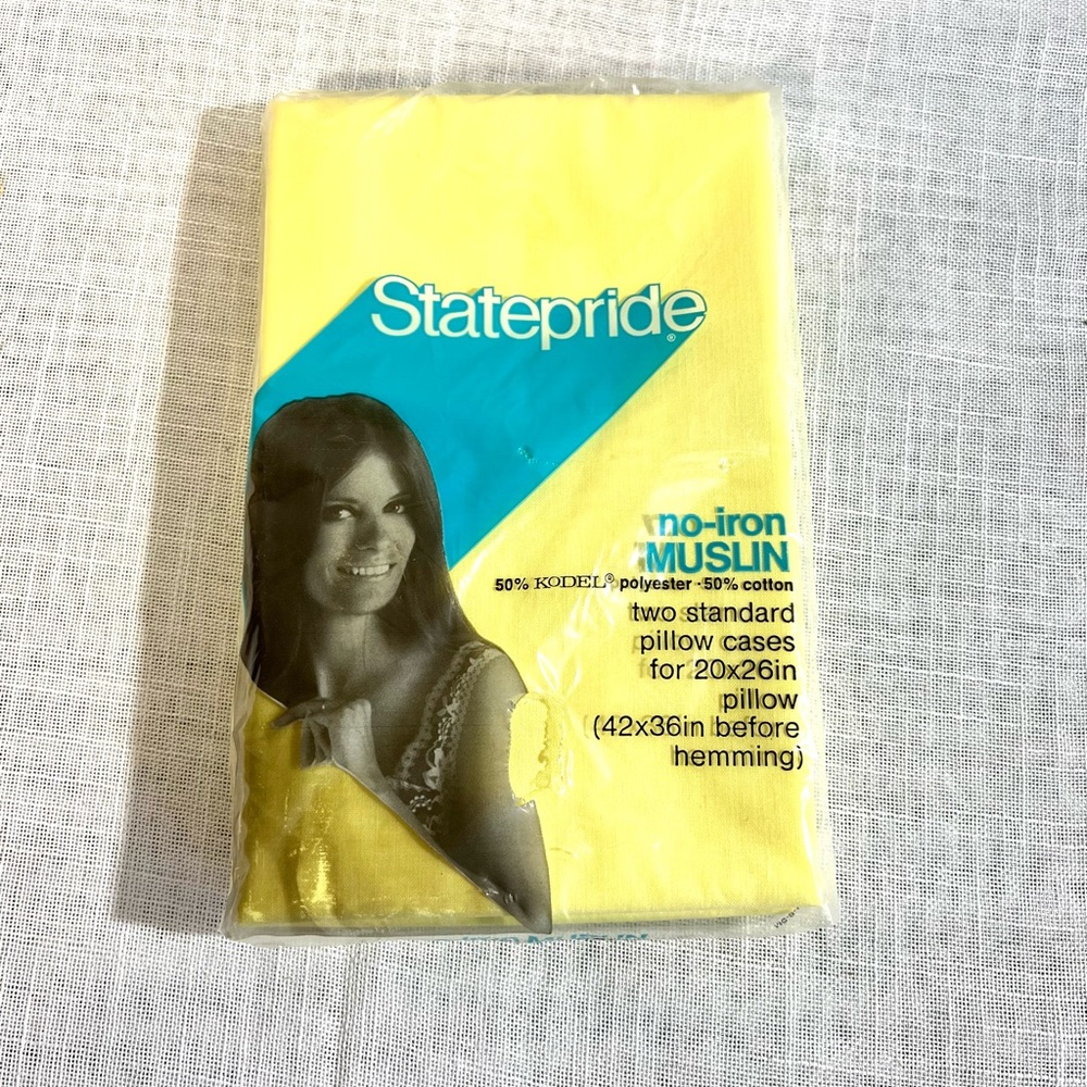 Vintage pillow cases slips yellow state pride bedding retro